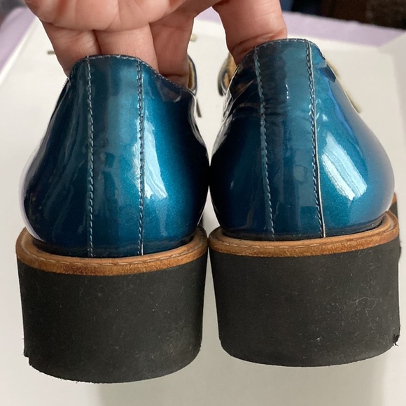 RON White Wedges Turquoise Patent Shoes Size 38 - Picture 16 of 16